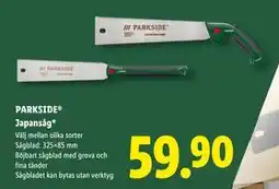 Lidl PARKSIDE Japansåg, SEK 59.9 erbjuda