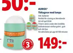 Lidl AURIOL Tidtagarur med lampa, SEK 149 erbjuda
