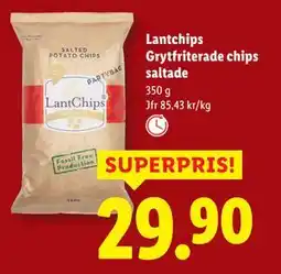 Lidl Lantchips Grytfriterade chips saltade, SEK 29.9 erbjuda