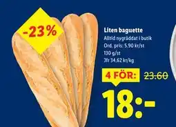 Lidl Liten baguette, SEK 18 erbjuda
