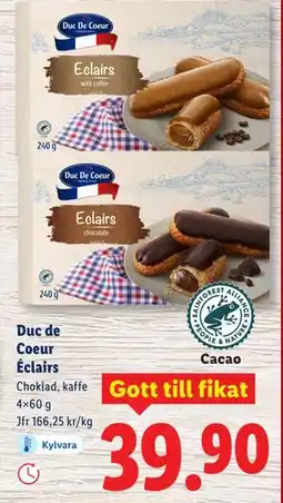 Lidl Duc de Coeur Éclairs, SEK 39.9 erbjuda