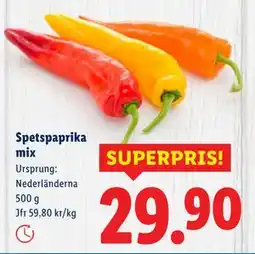 Lidl Spetspaprika mix, SEK 29.9 erbjuda