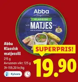 Lidl Abba Klassisk matjessill, SEK 19.9 erbjuda