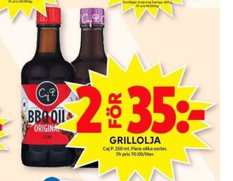 ICA Maxi Caj P Grillolja erbjuda