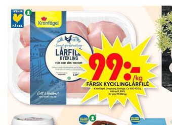 ICA Maxi Kronfågel Kycklinglårfile erbjuda
