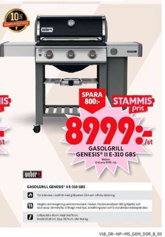 ICA Maxi Weber Gasolgrill erbjuda