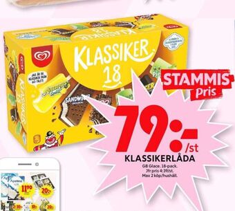 ICA Maxi GB Klassiker Glasspinnar erbjuda