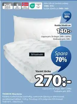 JYSK TROMVIK fibertäcke erbjuda