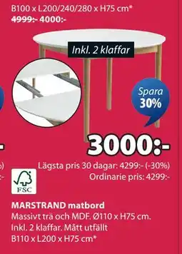 JYSK MARSTRAND matbord erbjuda