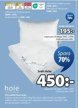 JYSK EXCLUSIVE fibertäcke erbjuda