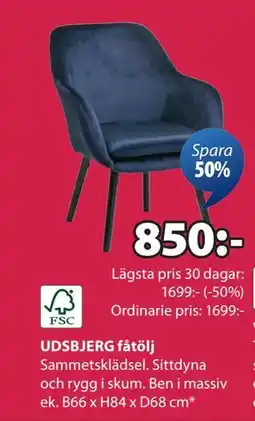 JYSK UDSBJERG fåtölj, SEK 850 erbjuda