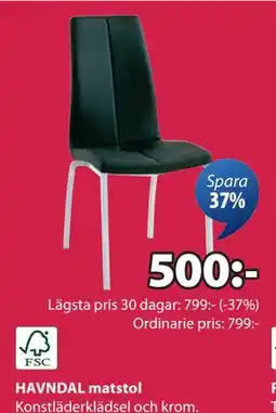JYSK HAVNDAL matstol, SEK 500 erbjuda