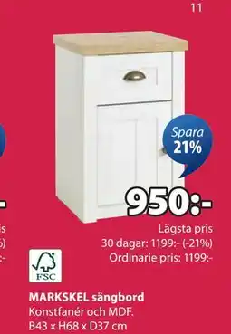 JYSK MARKSKEL sängbord, SEK 950 erbjuda