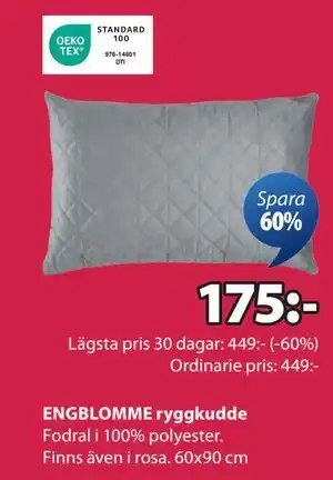 JYSK ENGBLOMME ryggkudde, SEK 175 erbjuda