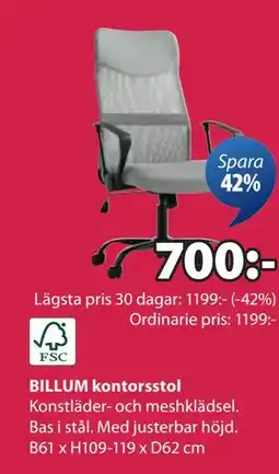 JYSK BILLUM kontorsstol, SEK 700 erbjuda
