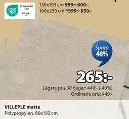 JYSK VILLEPLE matta erbjuda