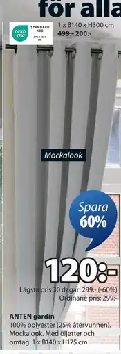 JYSK ANTEN gardin erbjuda