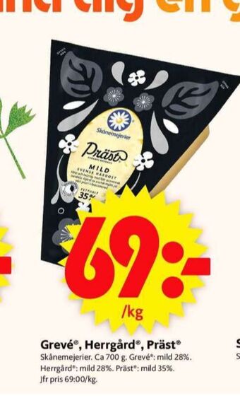ICA Supermarket Skånemejerier Prästost erbjuda