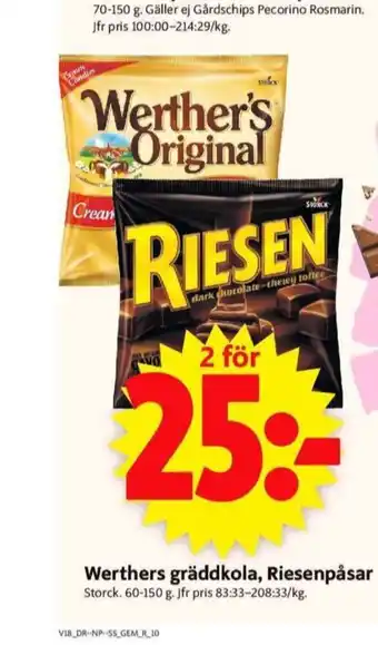 ICA Supermarket Werthers Original Godispåsar erbjuda