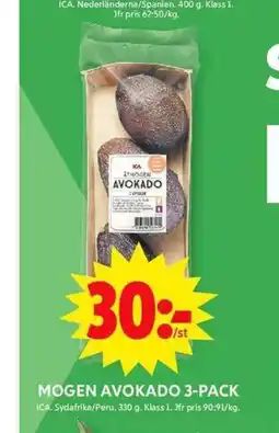 ICA Maxi MOGEN AVOKADO 3-PACK erbjuda