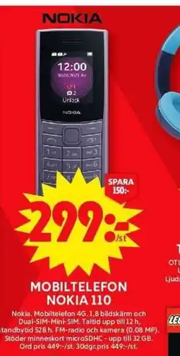 ICA Maxi MOBILTELEFON NOKIA 110 erbjuda