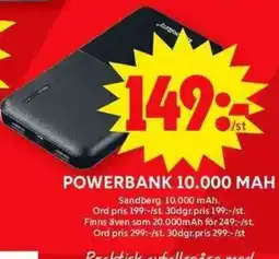 ICA Maxi Powerbank 10.000 mah erbjuda