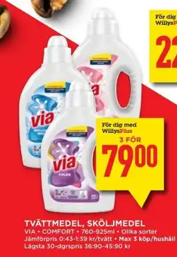 Willys TVÄTTMEDEL, SKÖLJMEDEL erbjuda