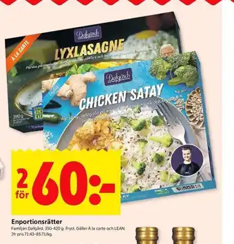 ICA Kvantum Enportionsrätter erbjuda