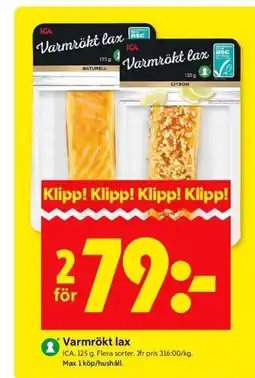 ICA Kvantum Varmrökt lax erbjuda