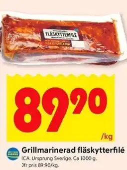 ICA Kvantum Grillmarinerad fläskytterfilé erbjuda