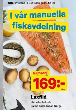 City Gross Laxfilé, SEK 169 erbjuda
