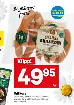 City Gross Grillkorv, SEK 49.95 erbjuda
