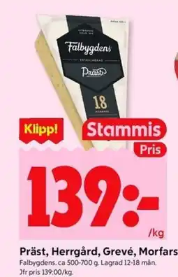ICA Kvantum Präst, Herrgård, Grevé, Morfars erbjuda