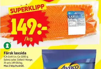 ICA Supermarket Färsk laxsida erbjuda