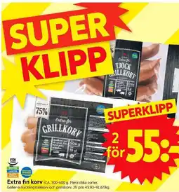 ICA Supermarket Extra fin korv ICA. erbjuda