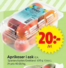 ICA Supermarket Aprikoser i ask ICA erbjuda
