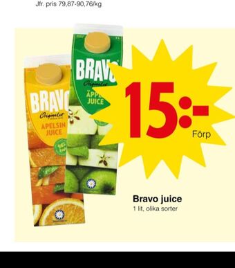 Matöppet Bravo Juice erbjuda