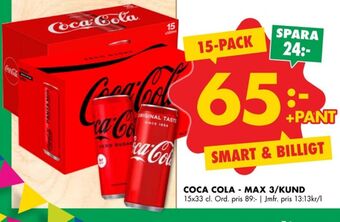 ÖoB Coca Cola Zero Läskedryck erbjuda