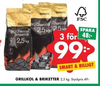ÖoB Dancoal Grillkol/briketter erbjuda