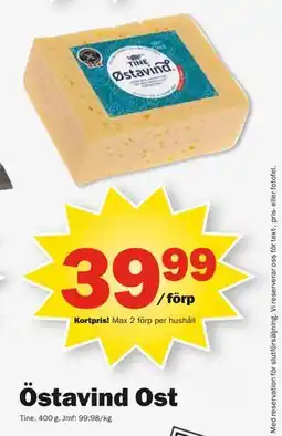 Pekås Östavind Ost, Medlemspris erbjuda