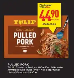 Willys PULLED PORK, Medlemspris erbjuda