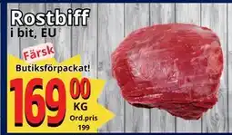 Supergrossen Rostbiff, SEK 169 erbjuda