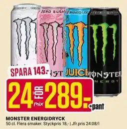 ÖoB MONSTER ENERGIDRYCK, SEK 289 erbjuda