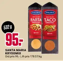 ÖoB SANTA MARIA KRYDDMIX, SEK 95 erbjuda