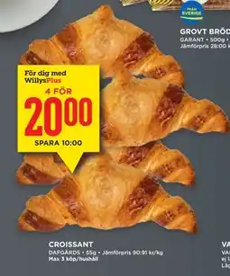 Willys Hemma CROISSANT, Medlemspris erbjuda
