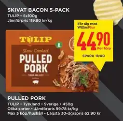 Willys Hemma PULLED PORK, Medlemspris erbjuda
