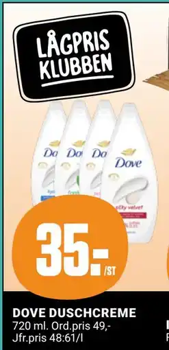 ÖoB DOVE DUSCHCREME, Medlemspris erbjuda