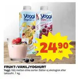 FRUKT-/VANILJYOGHURT, SEK 24.9