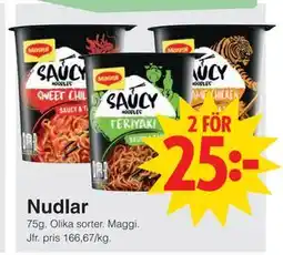 Matöppet Nudlar, SEK 25 erbjuda