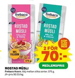 Coop Daglivs ROSTAD MÜSLI, Medlemspris erbjuda